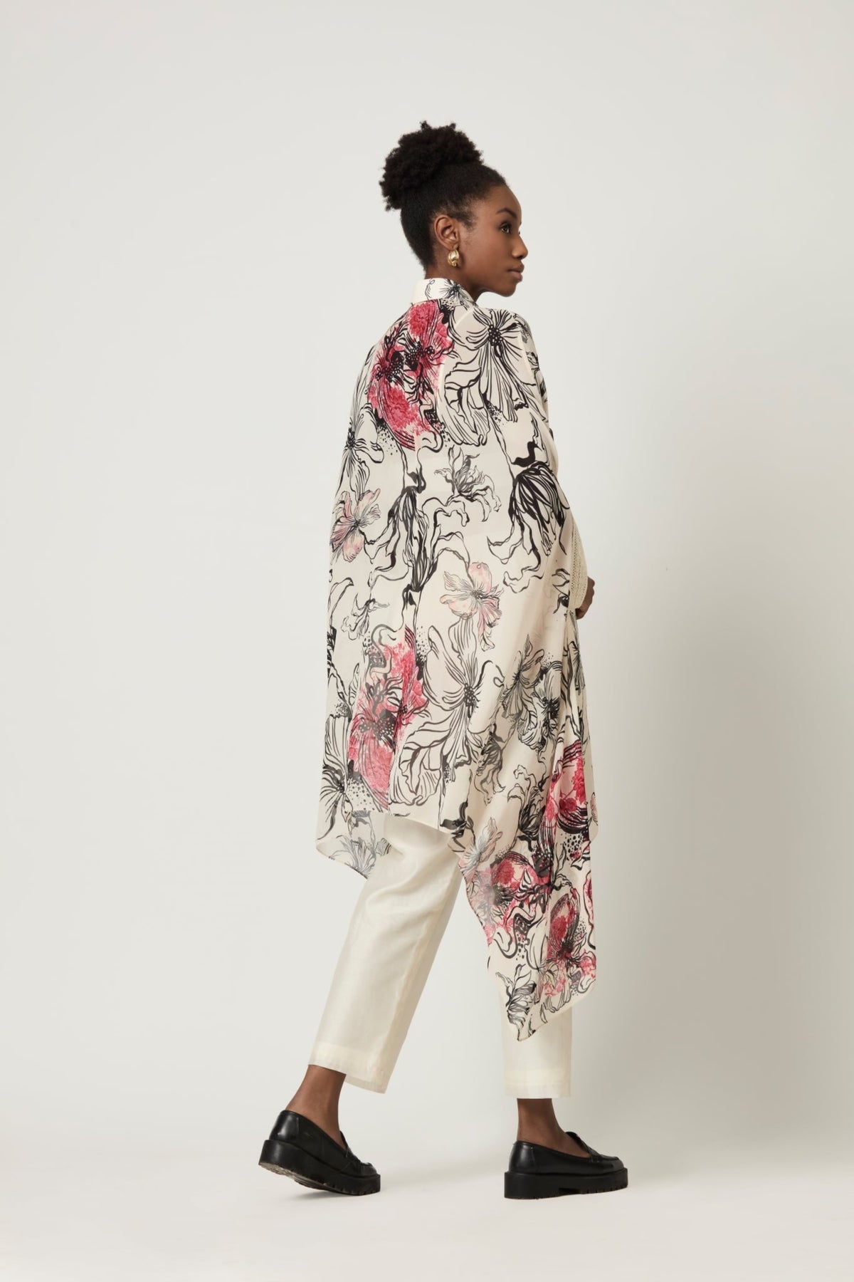 Luna Printed Zipper Tunic Cape