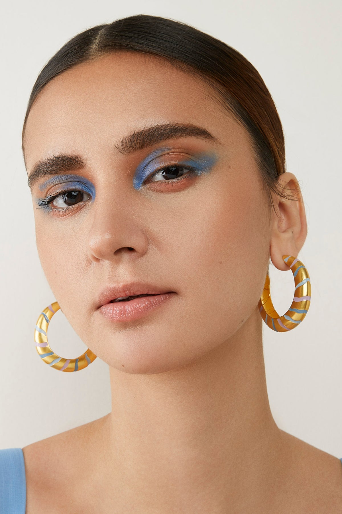 Blue Lucia Hoops