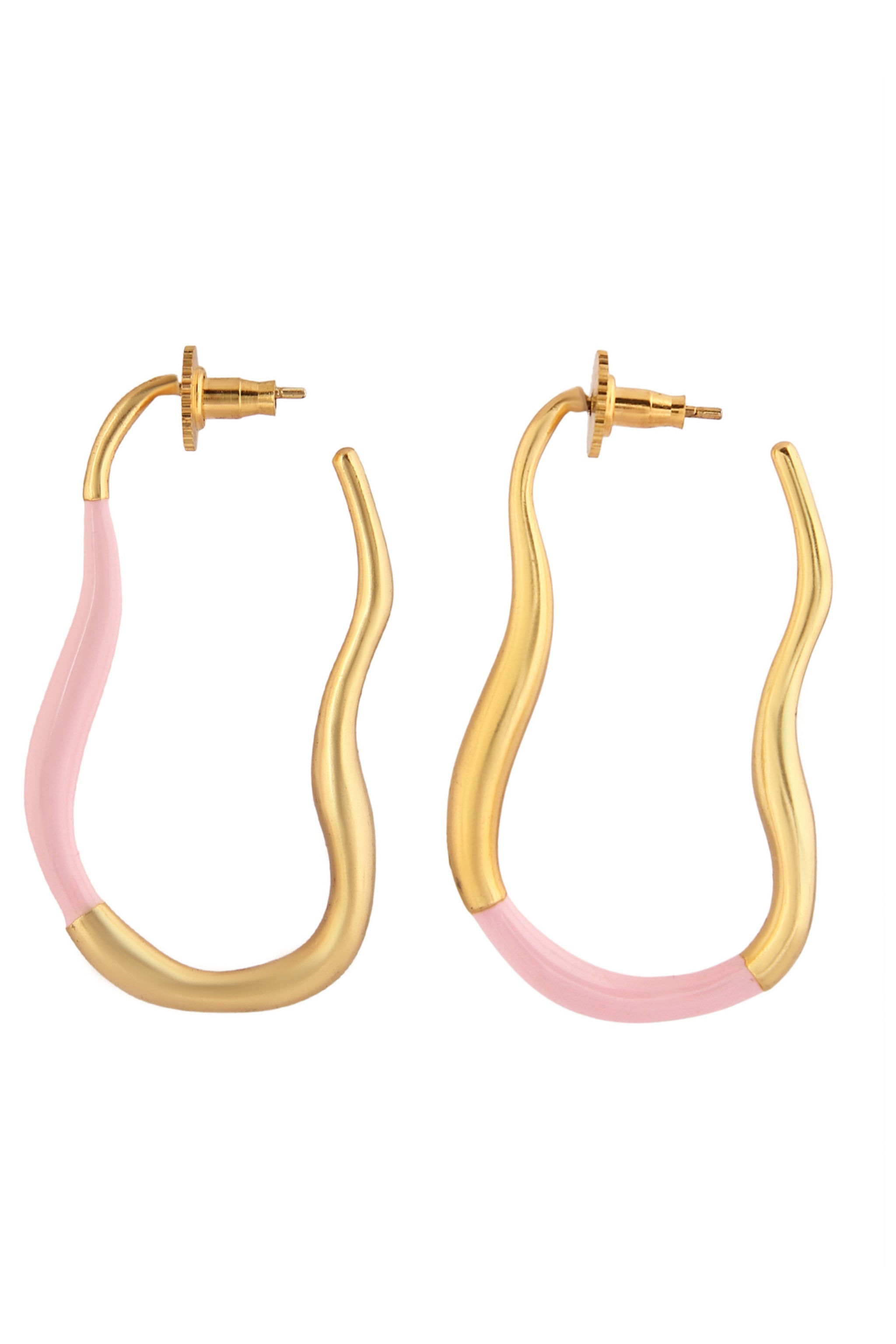 Buy Hoop Earrings Pink Magenta Gold Earrings Pink Gold Line Online in India   Etsy