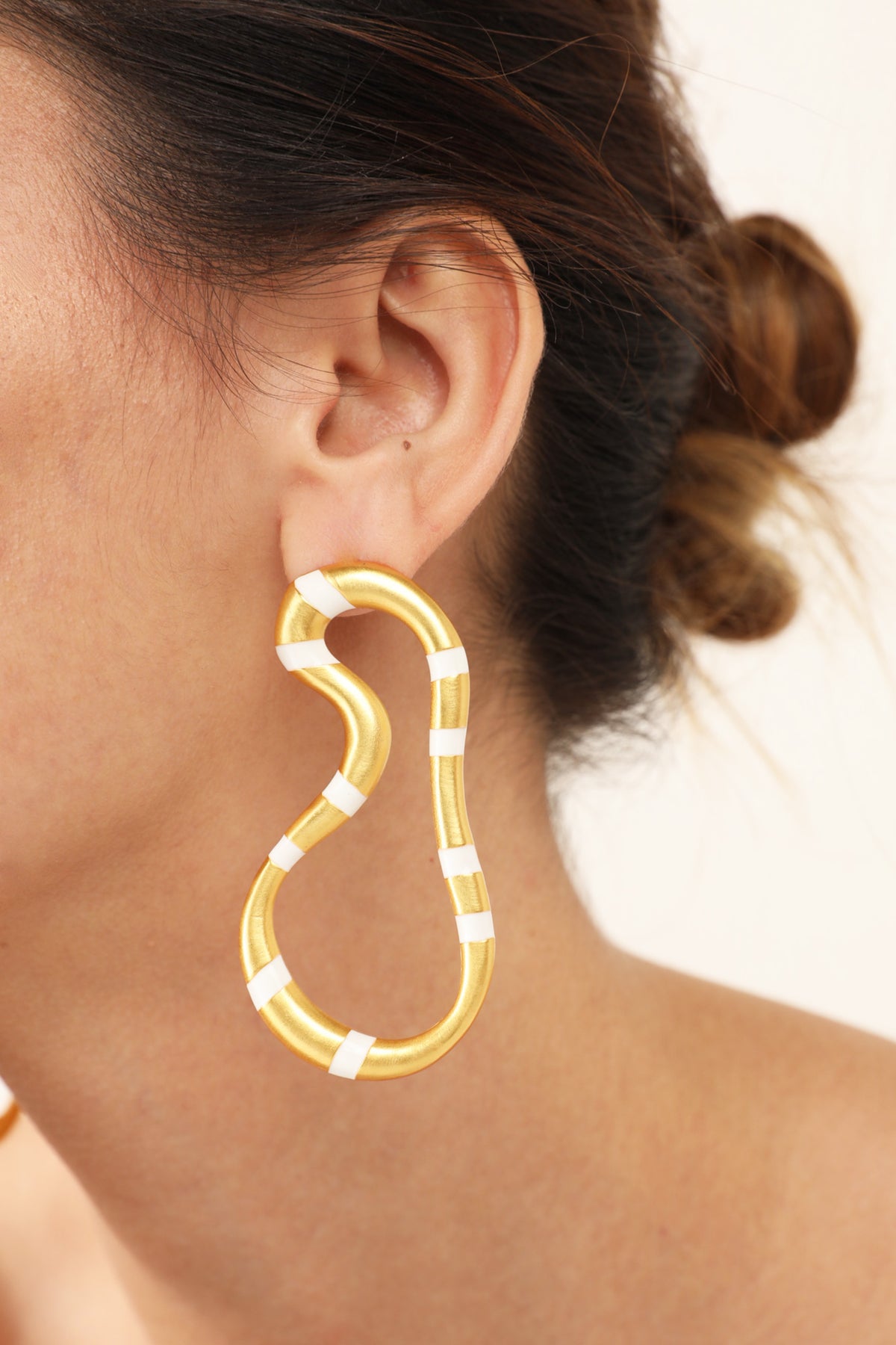 White Leia Hoops