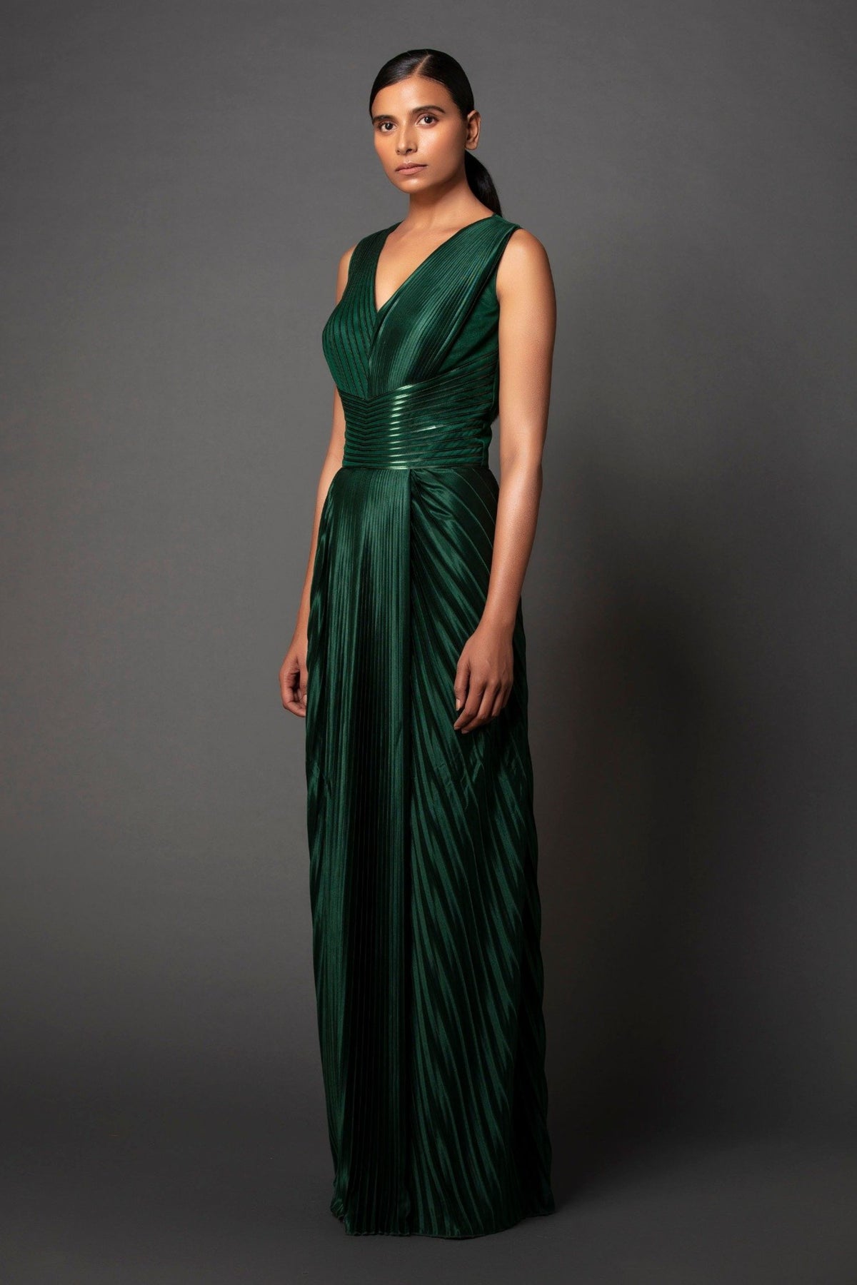 Plisse draped dress