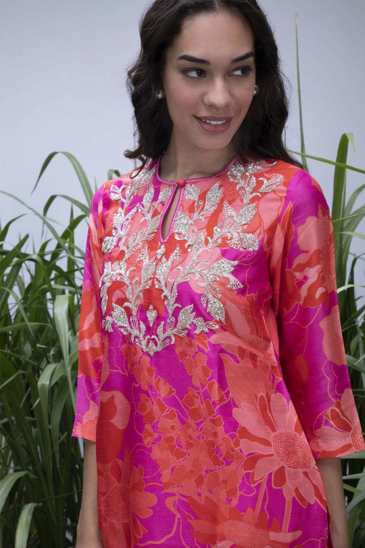 Pink Wildflower Flared Sharara Set