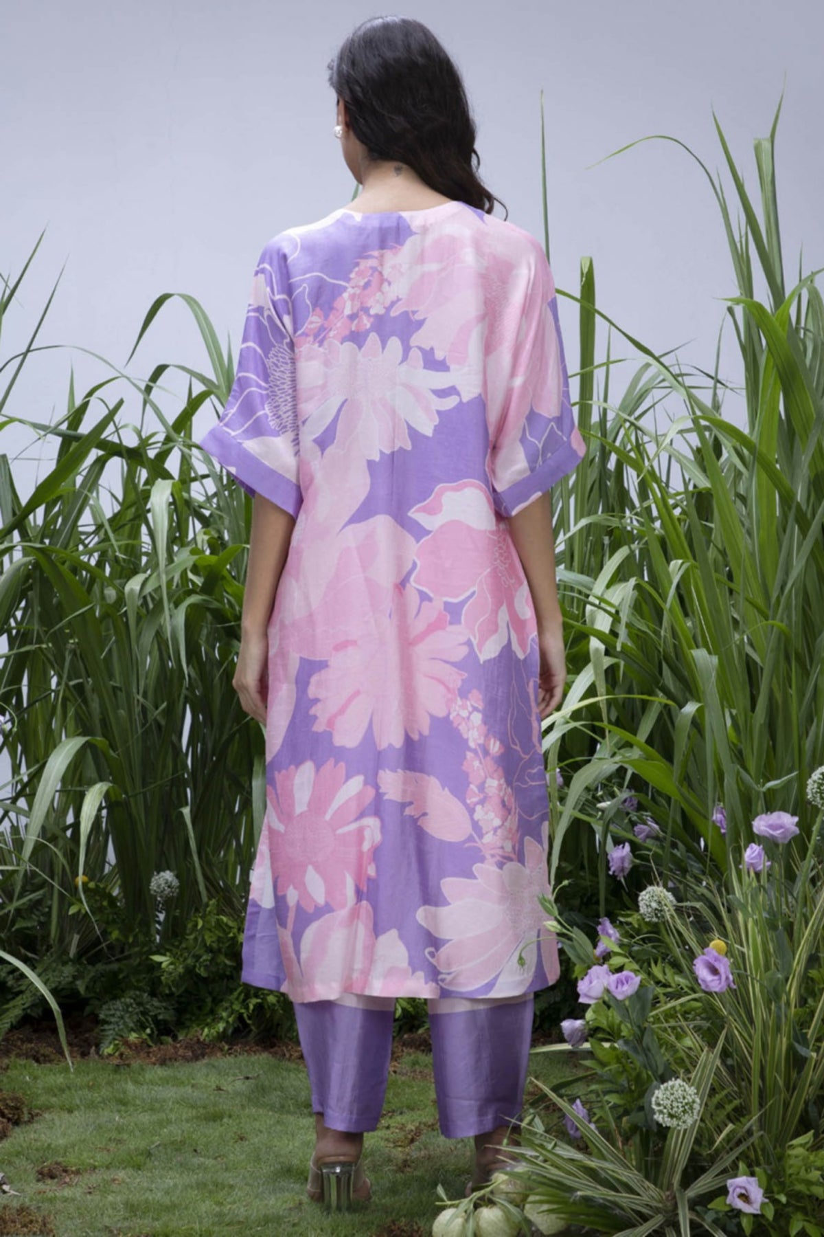 Purple Wildflower Oversize Kurta set