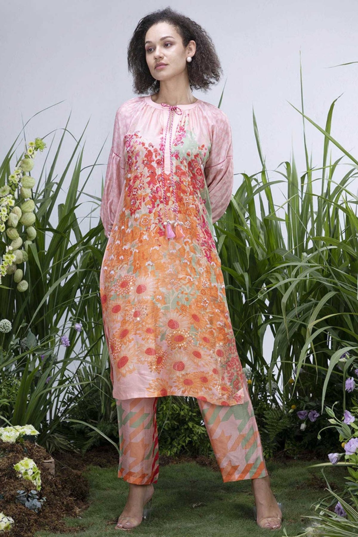Peach Wildflower Zar Dress