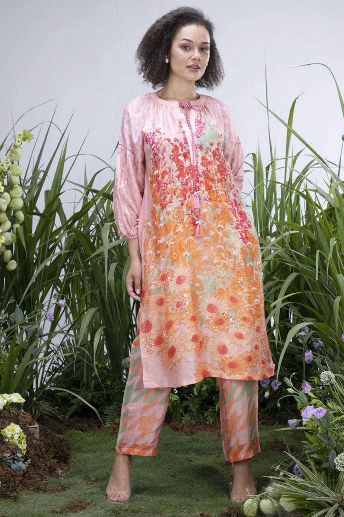 Peach Wildflower Zar Dress