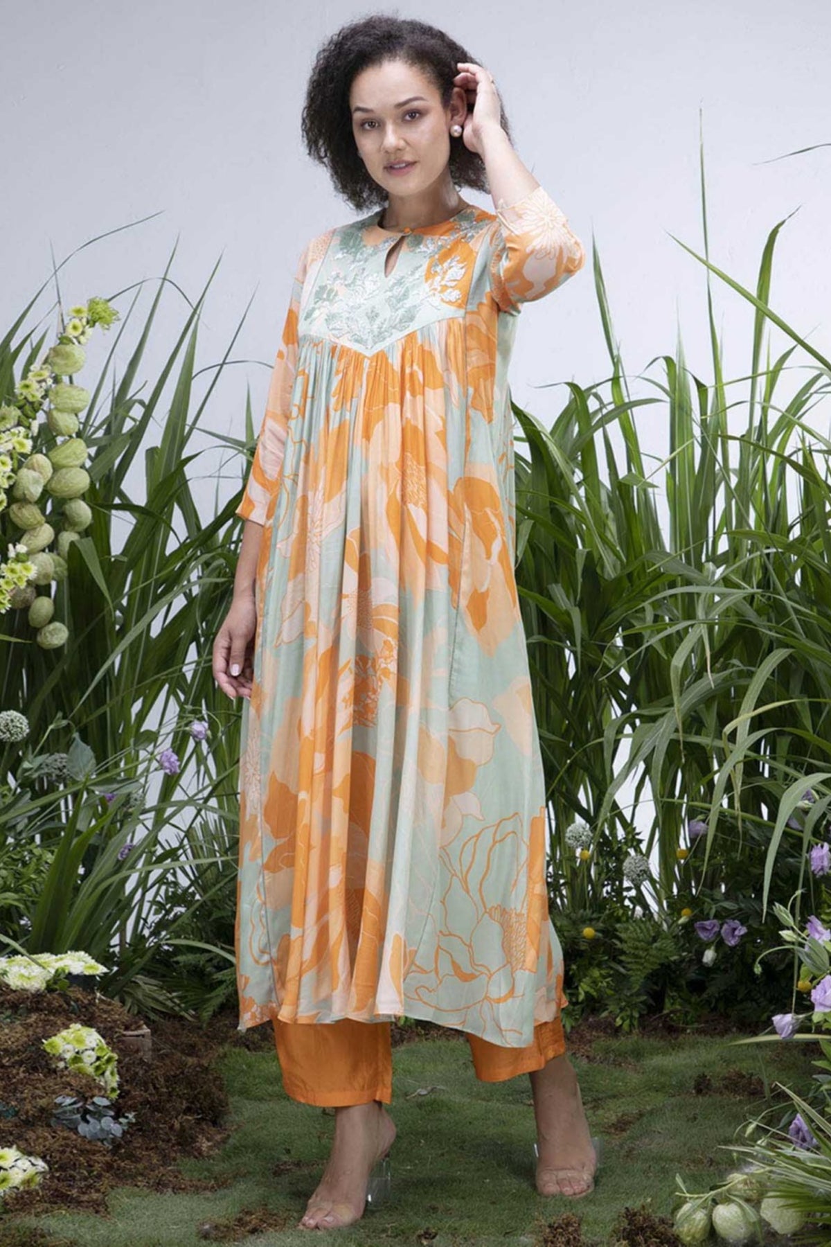 Green Wildflower Beads Maxi