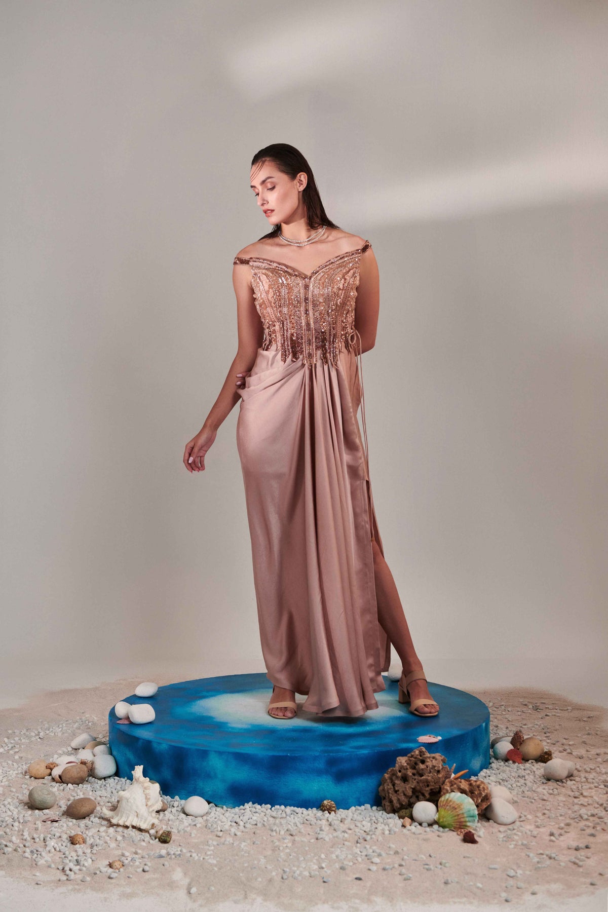Nudish Pink Gradient Gown