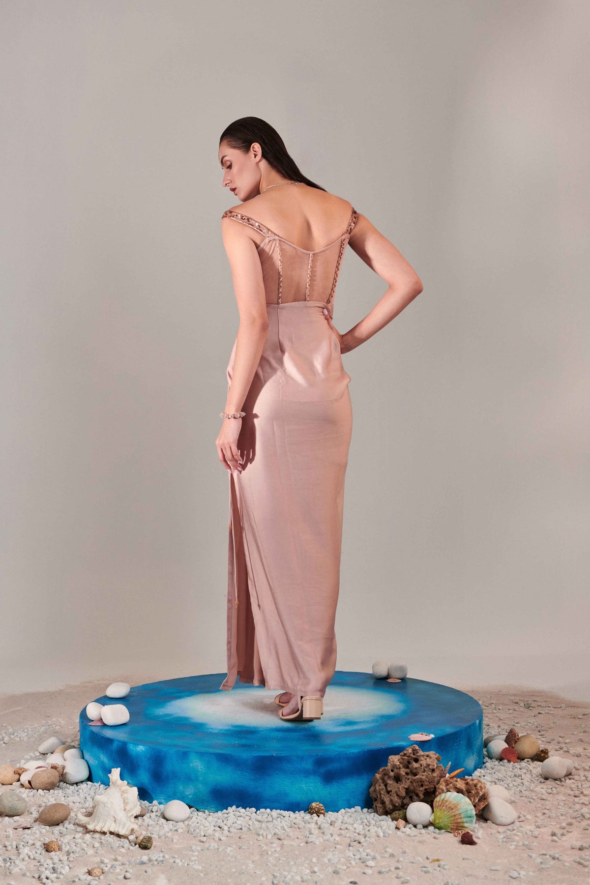 Nudish Pink Gradient Gown