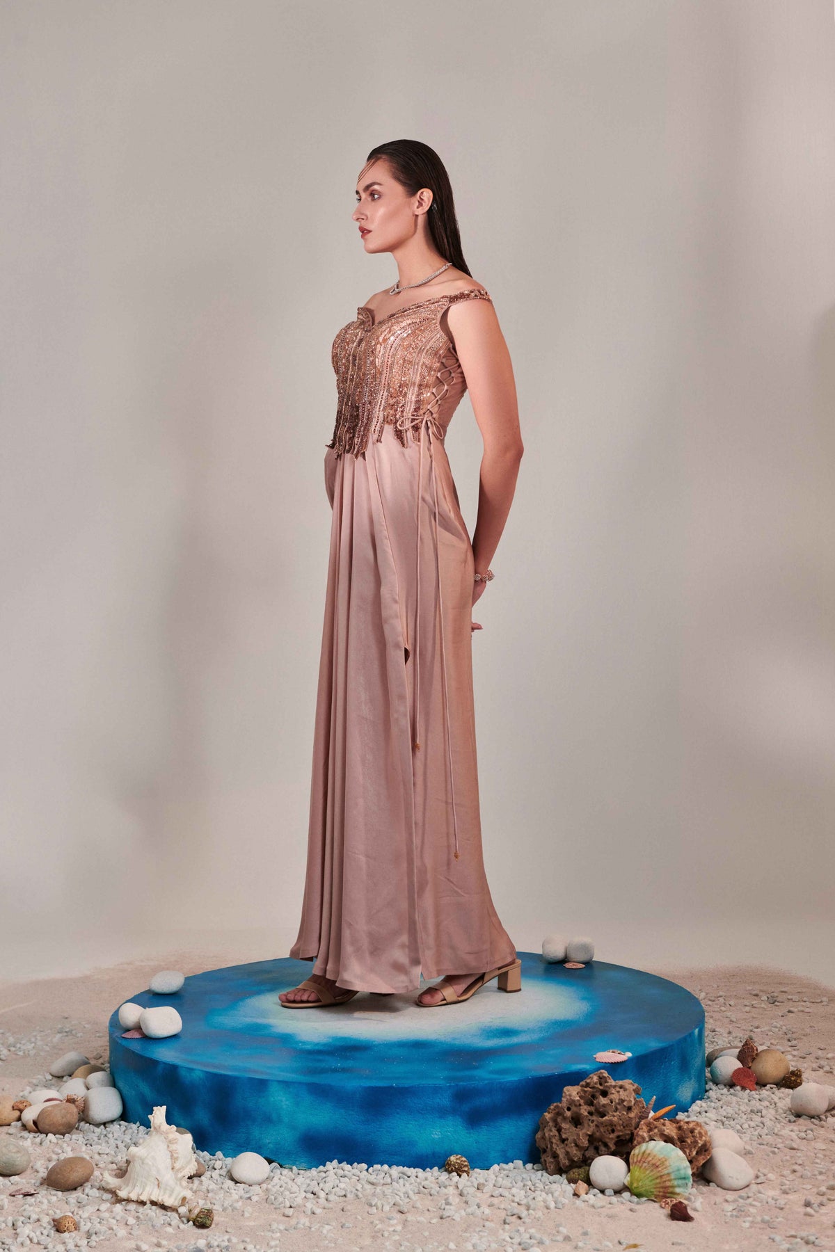Nudish Pink Gradient Gown