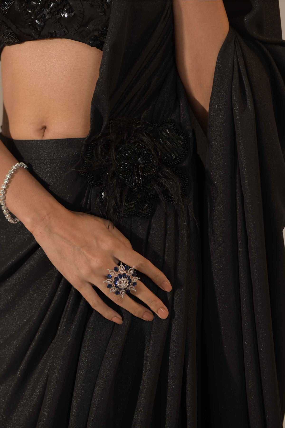 Pre-stitch drape saree