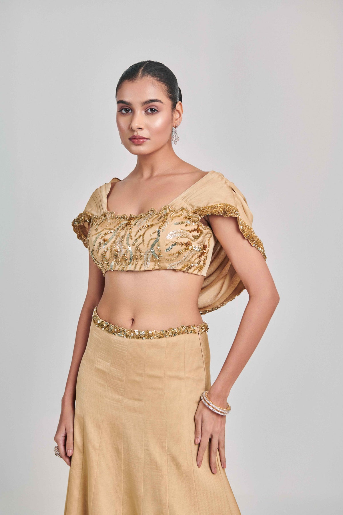 Cutwork Blouse Kalidar Skirt Set