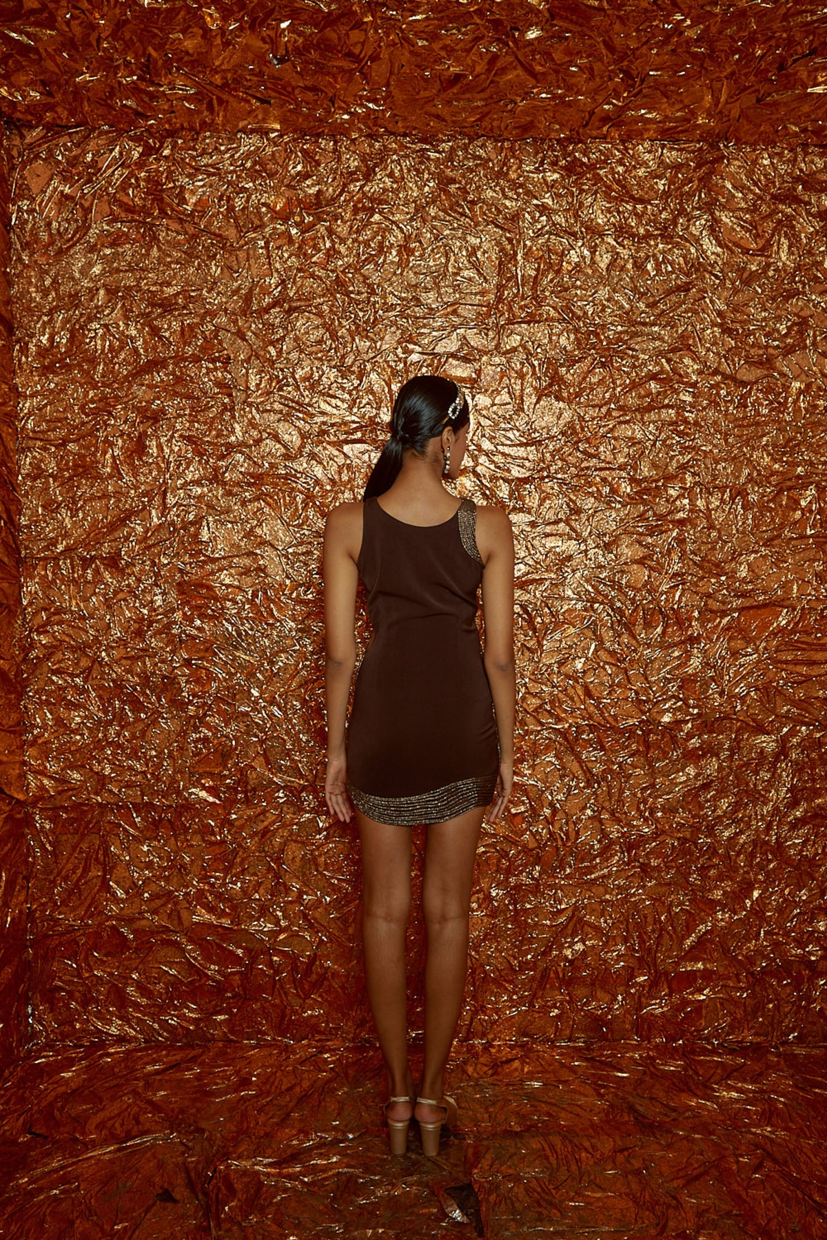 Chocolate Brown Micro Mini Dress