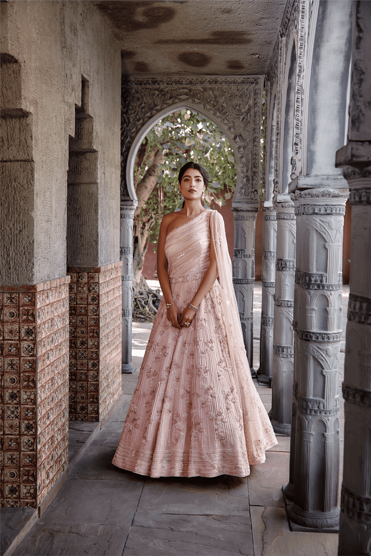 Blush Pink Gown Set