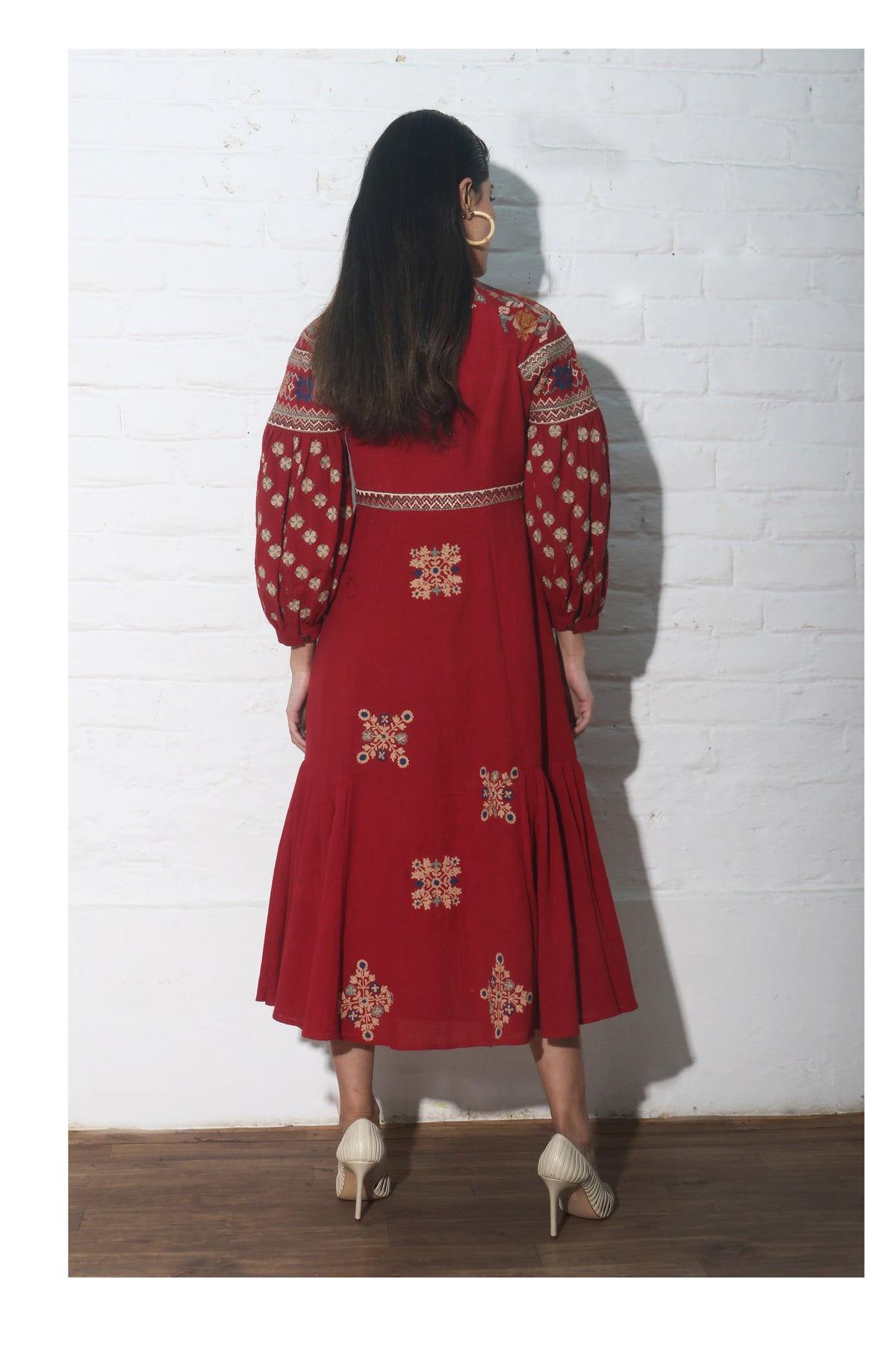 Red kala cotton dress