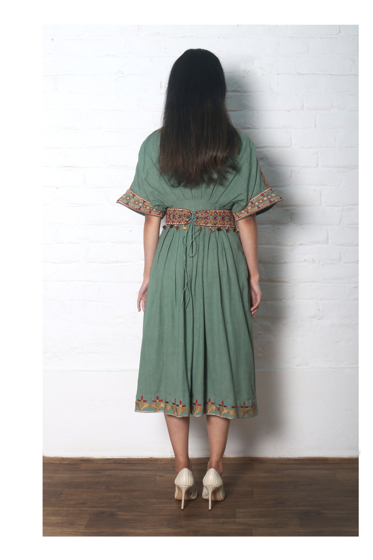 Sage green kala cotton dress