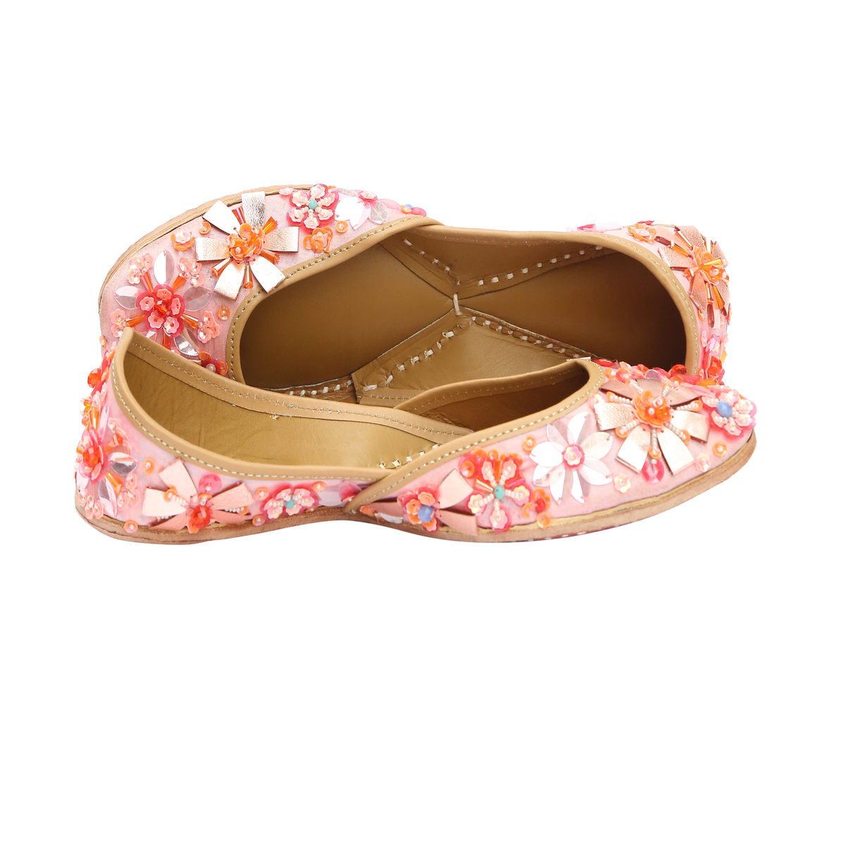 Light pink sequins jutti