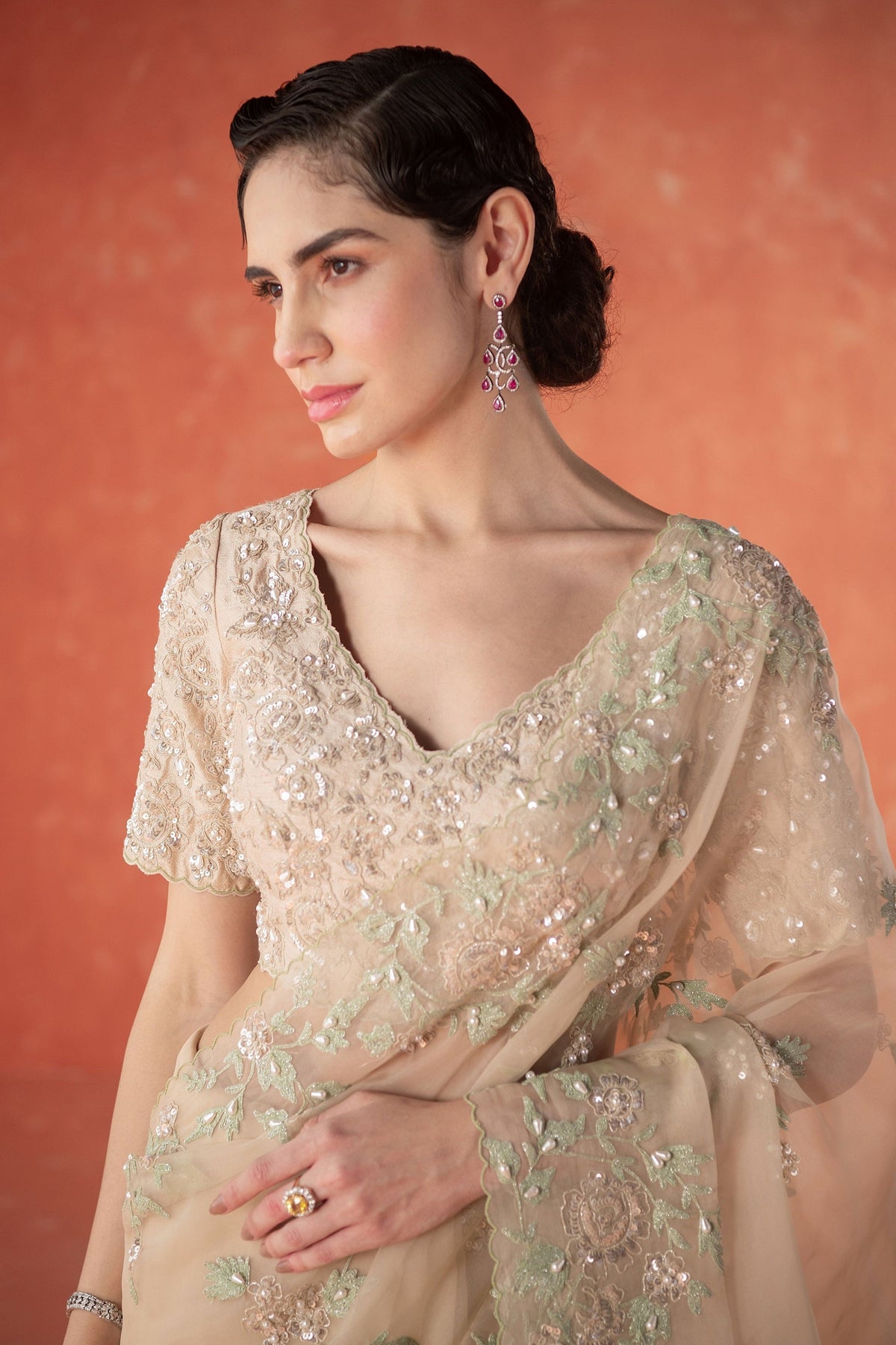 Wild Rose Dori Saree