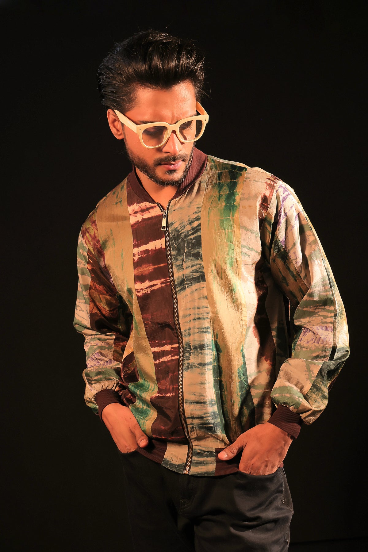 Rumi Panel Rib Bomber Jacket