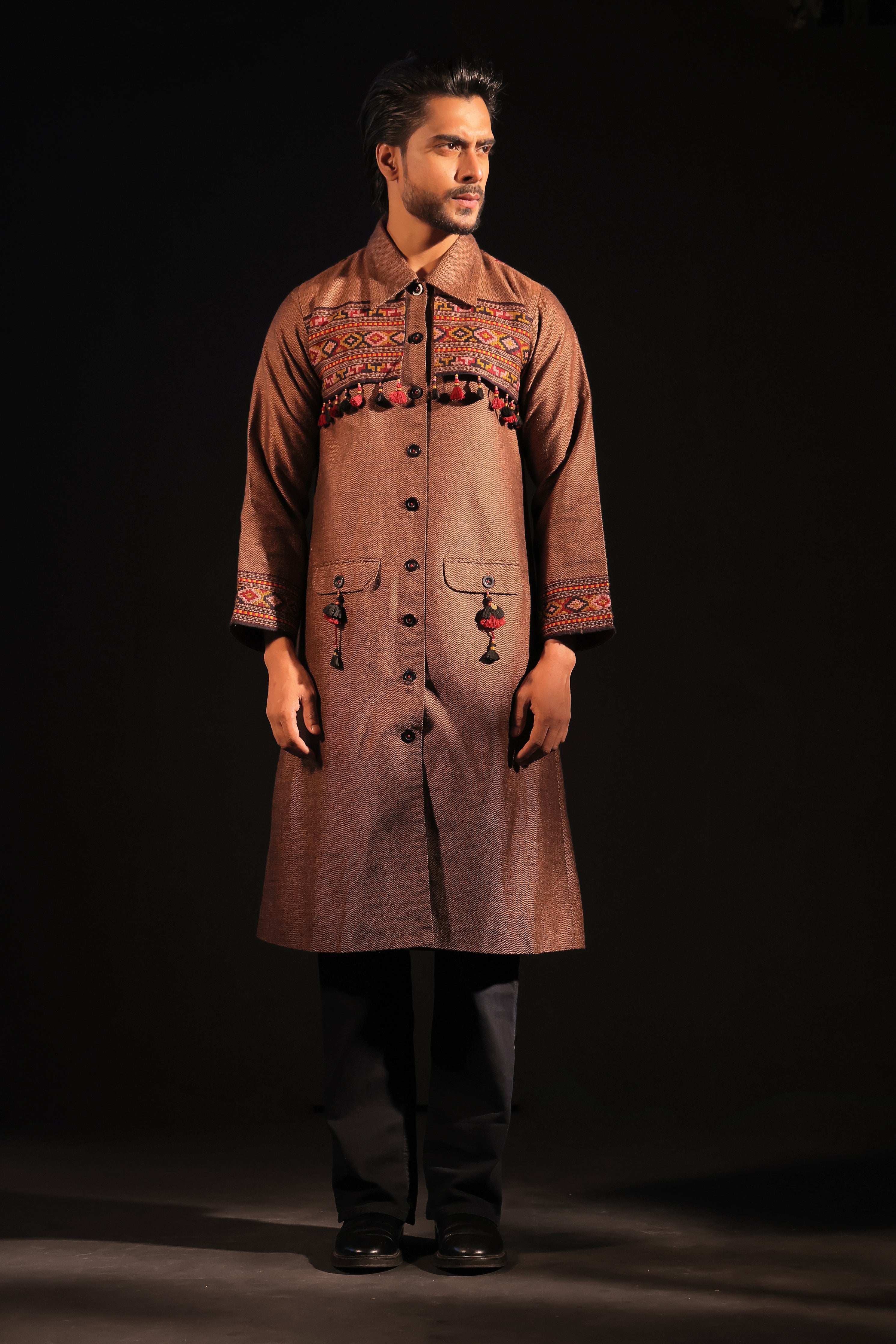 Tribal wool coat hotsell