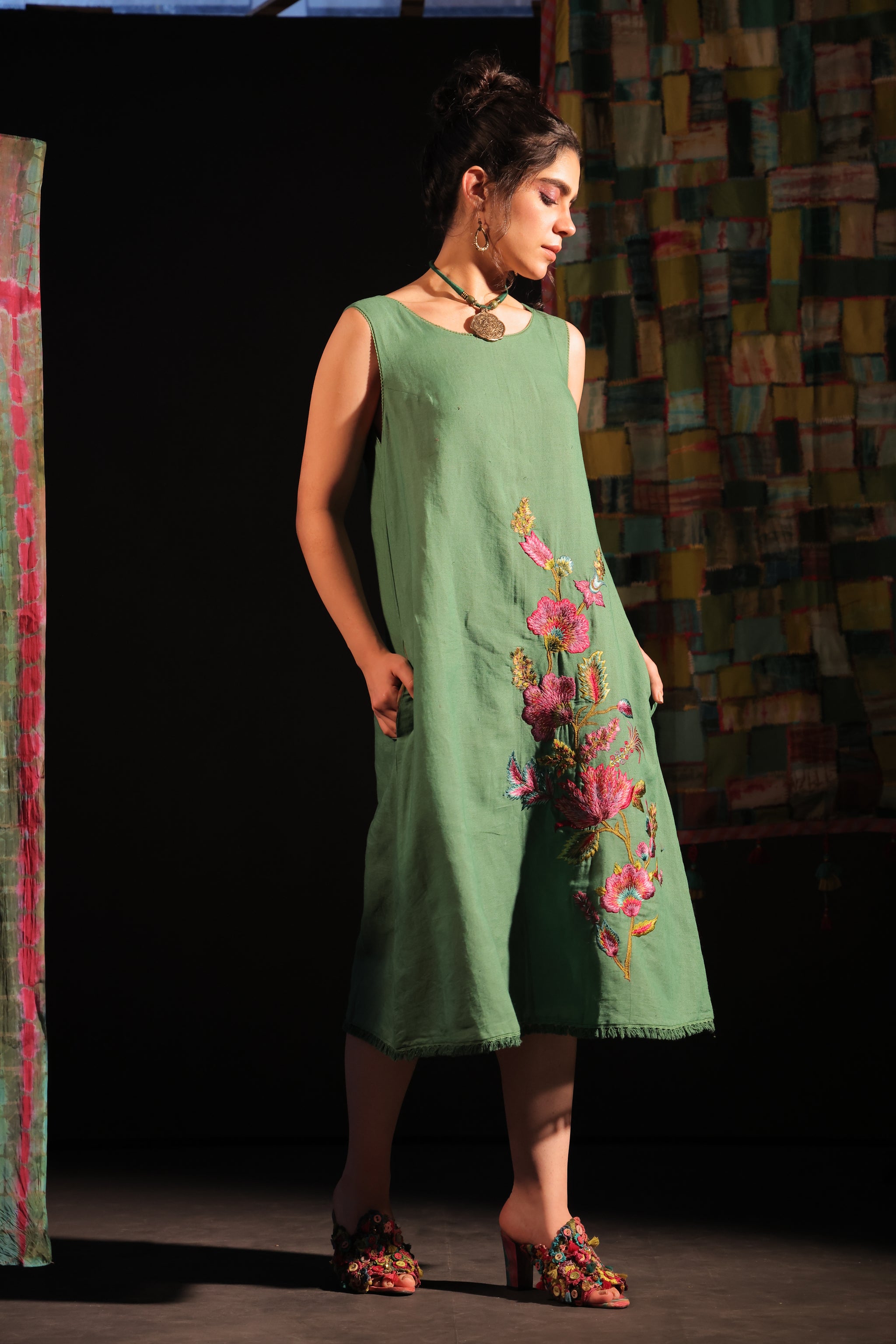 Capisvirleo - Raashi Embroidery A Line Dress S Capisvirleo - Raashi Embroidery A Line Dress S