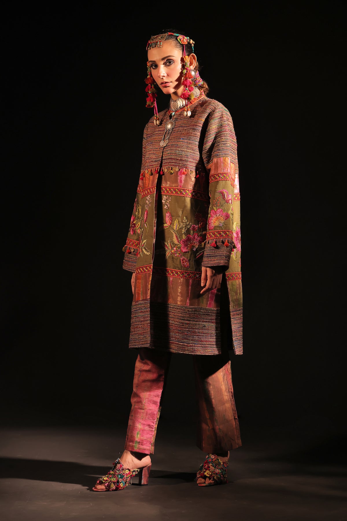 Ashraf Panel Handloom Coat