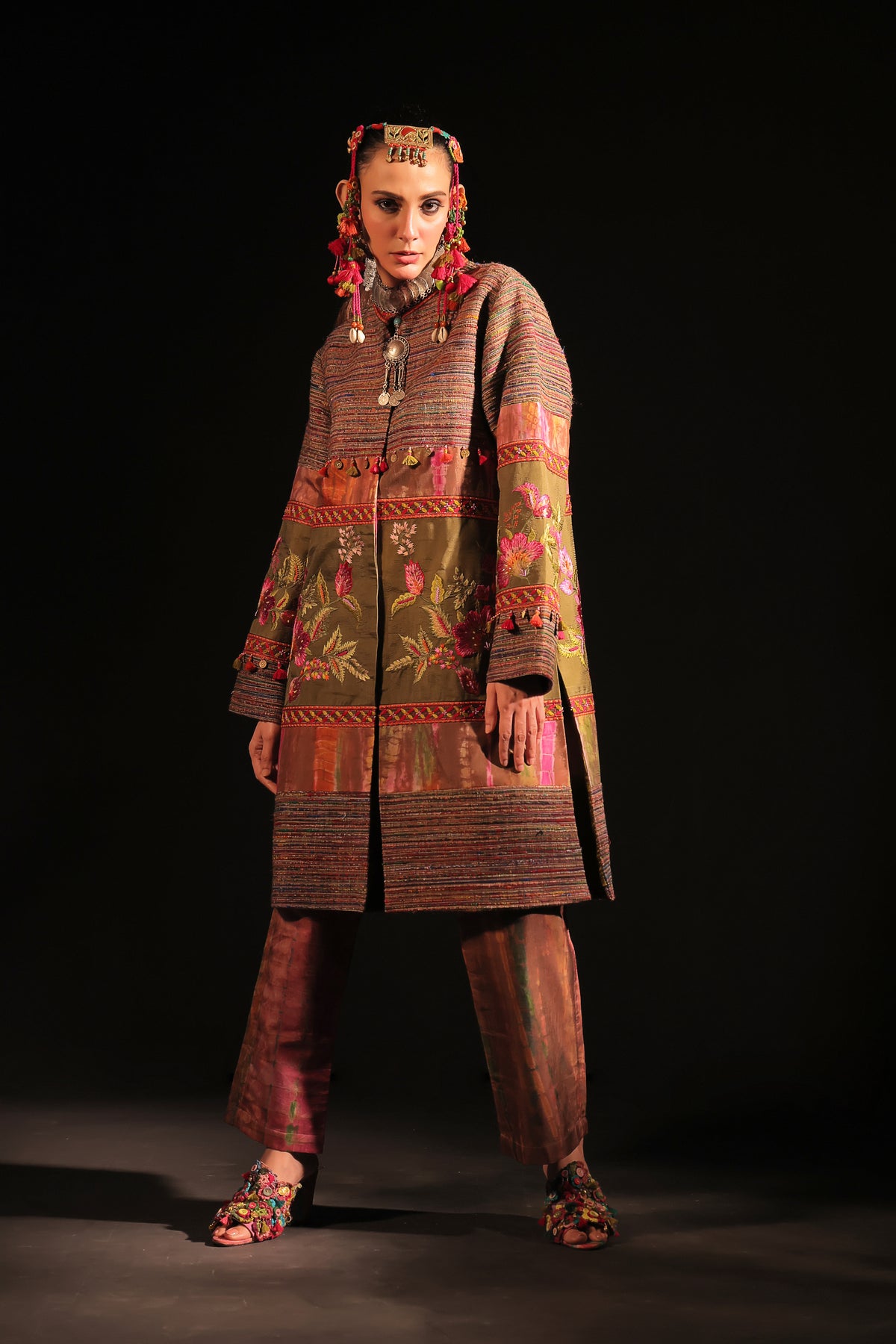 Ashraf Panel Handloom Coat