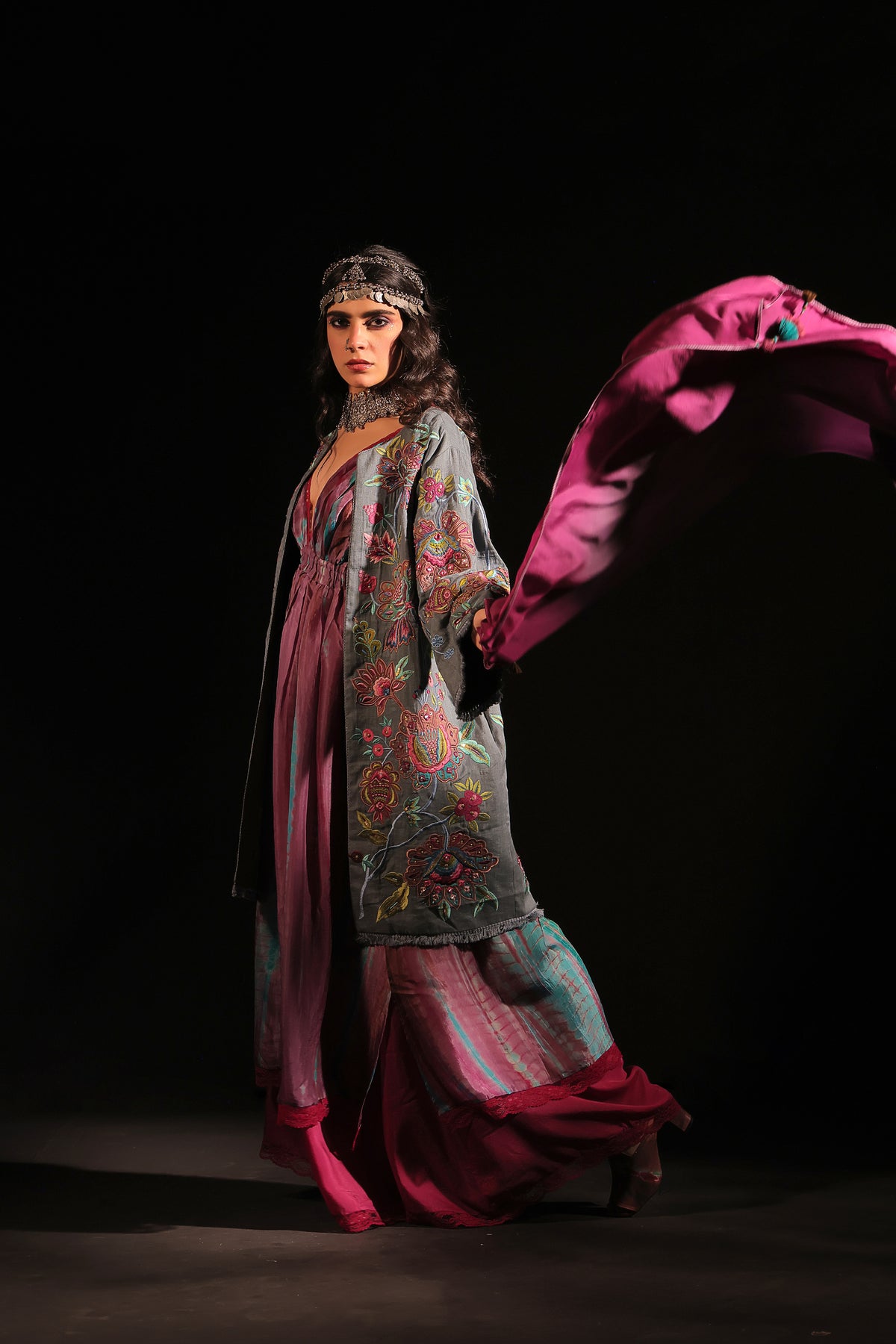 Ramola Embroidery Linen Coat