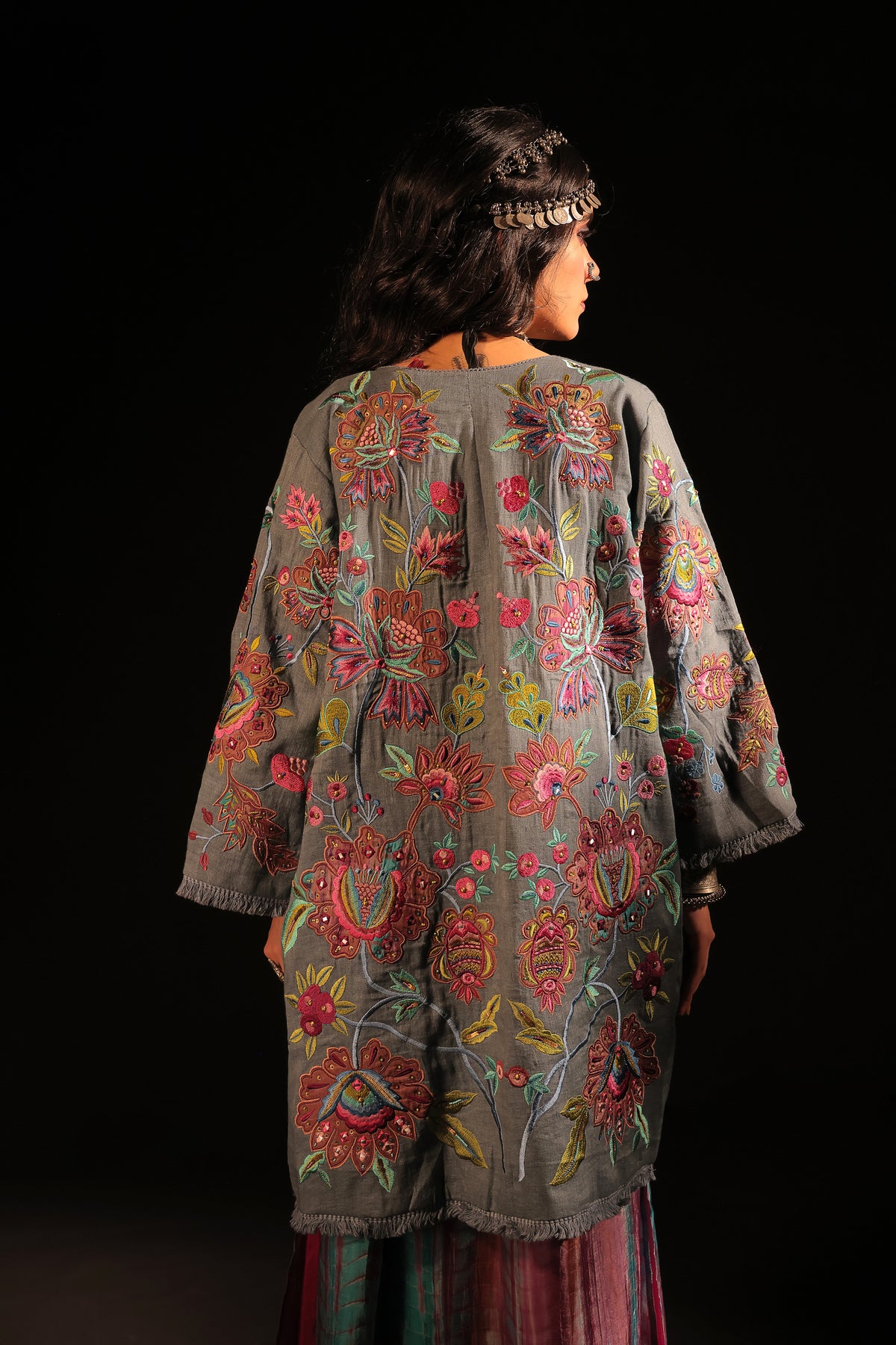 Ramola Embroidery Linen Coat