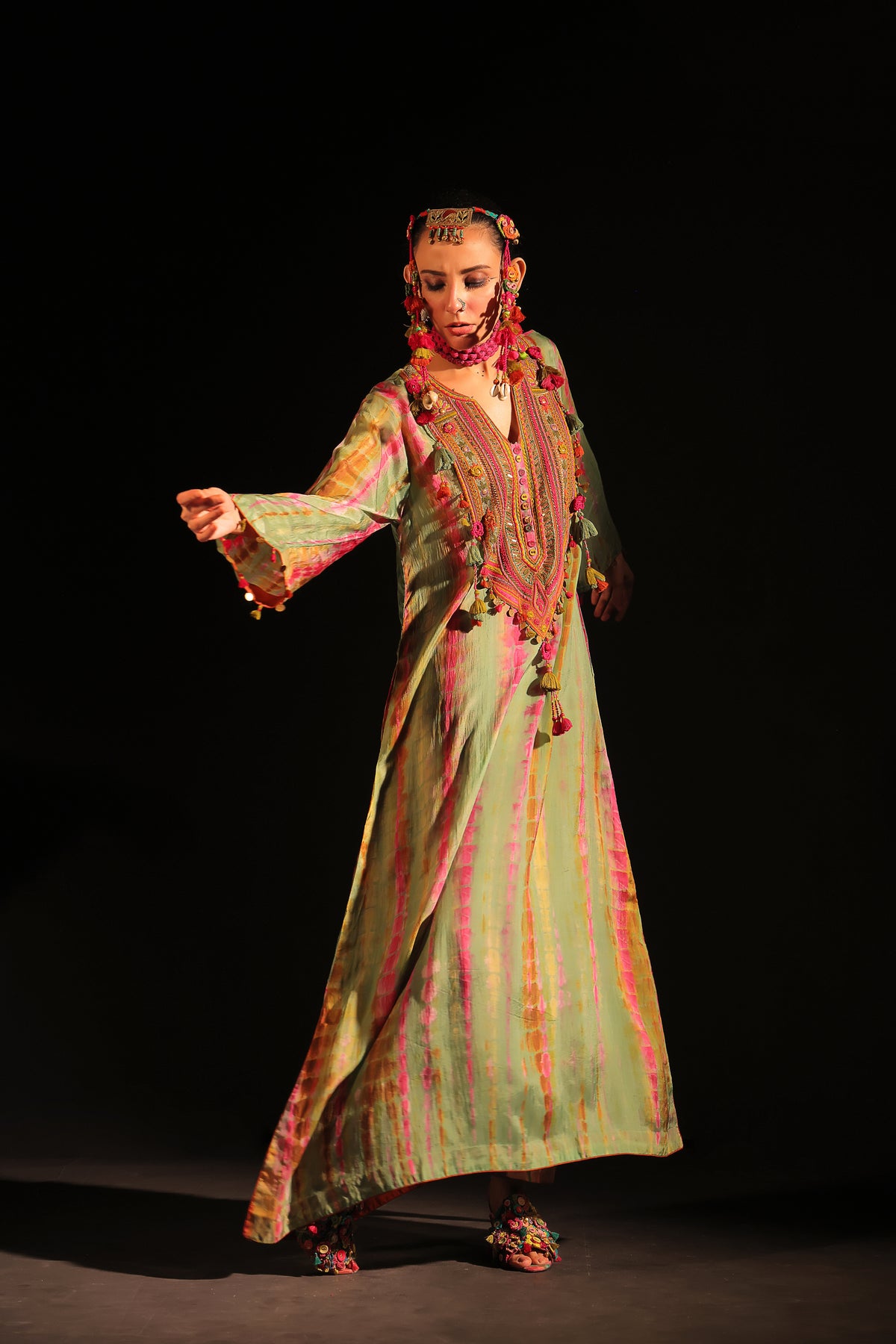 Hamza a Line Sage Dress