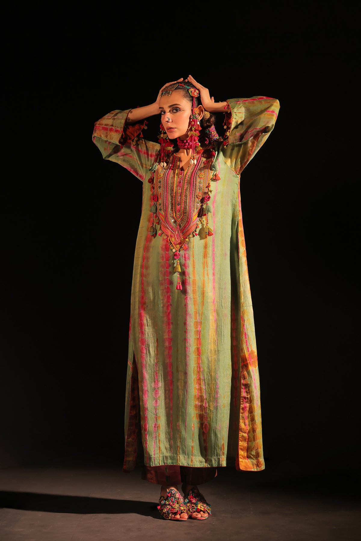 Hamza a Line Sage Dress