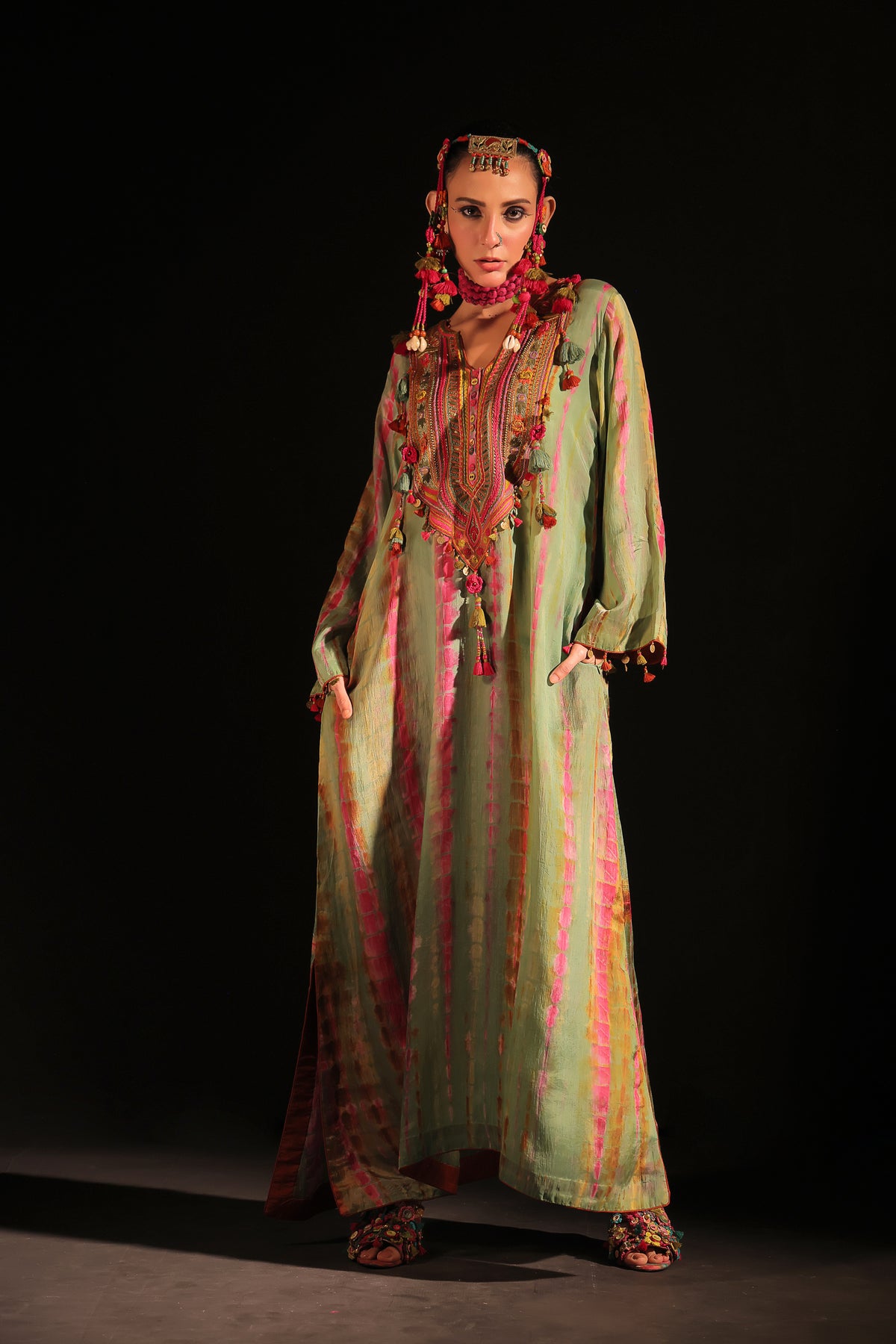 Hamza a Line Sage Dress