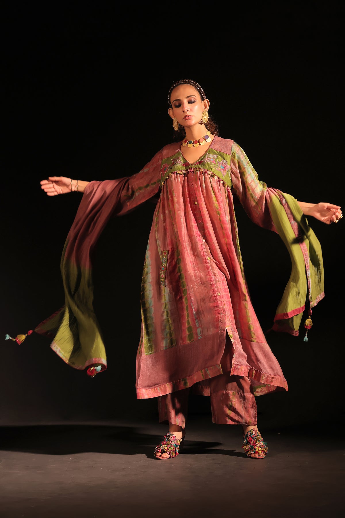Faraa Rust Brown Tunic Set