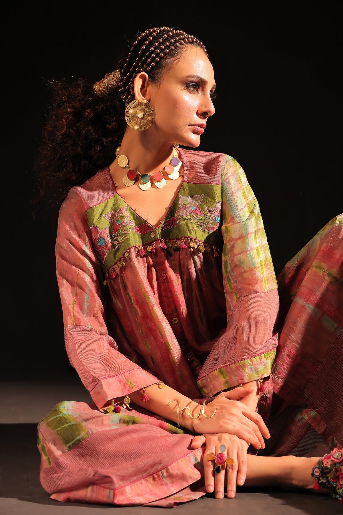 Faraa Rust Brown Tunic Set