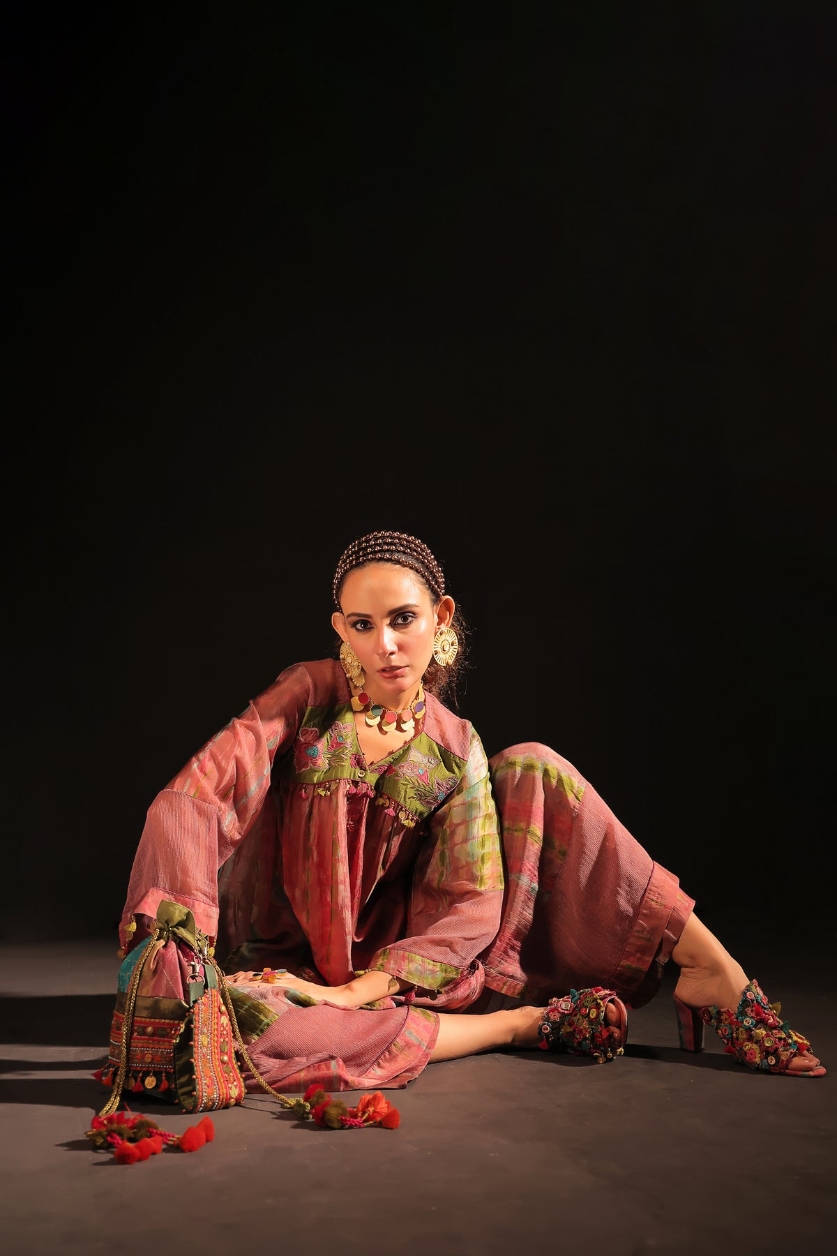 Faraa Rust Brown Tunic Set