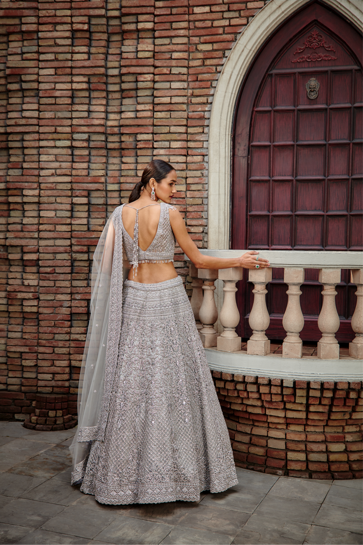 Tulle skirt under sales lehenga