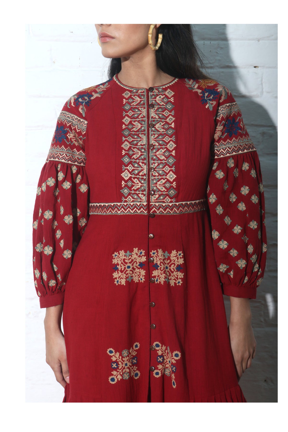 Red kala cotton dress