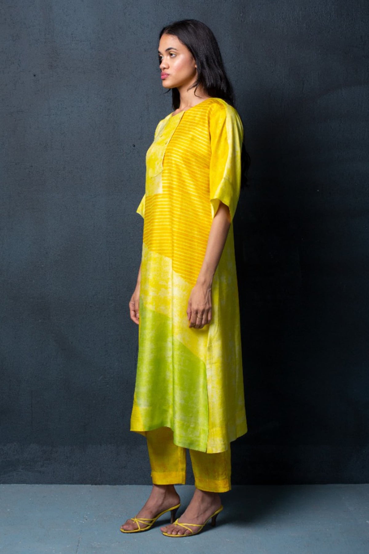 Lemon Yellow Geometrical Print Co-ord Set
