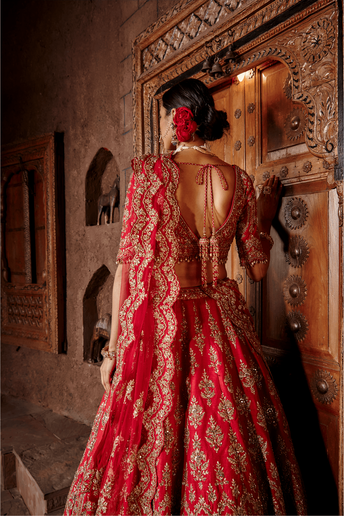 Cardinal Red Lehenga Set
