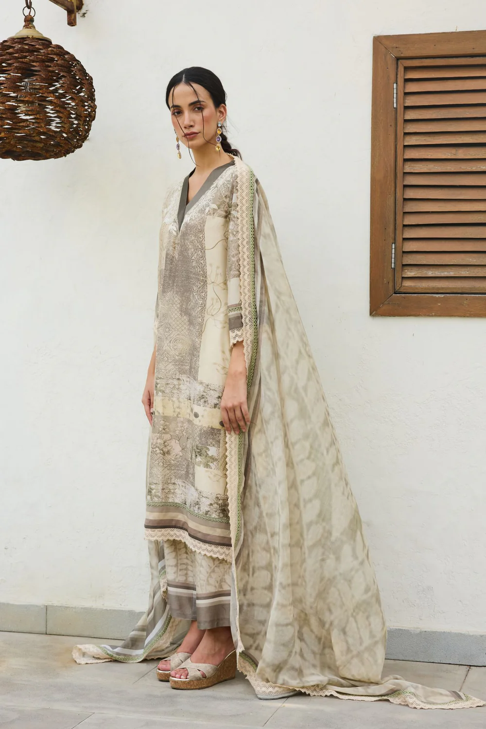 Ira Printed Embroidery Kurta Set