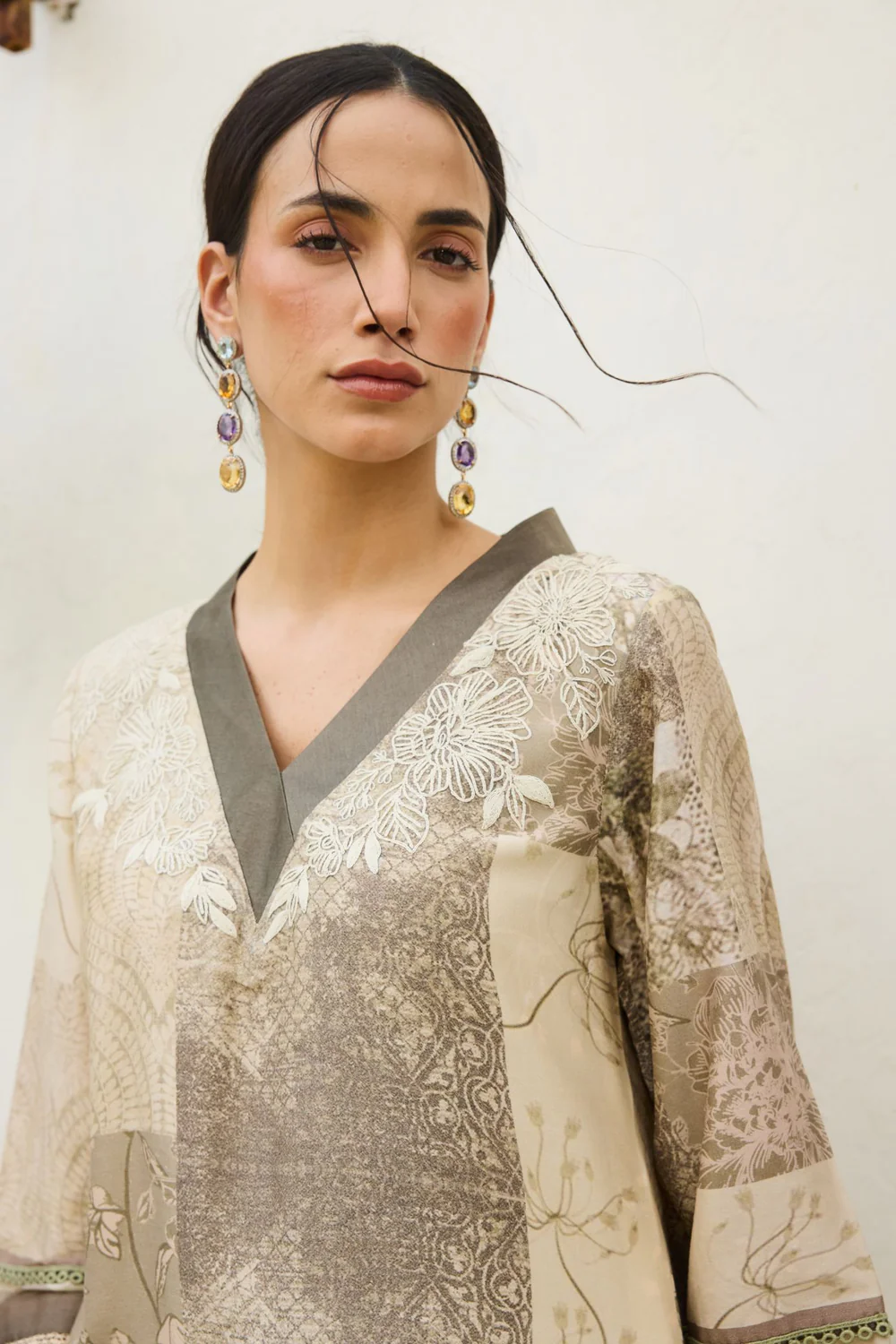 Ira Printed Embroidery Kurta Set