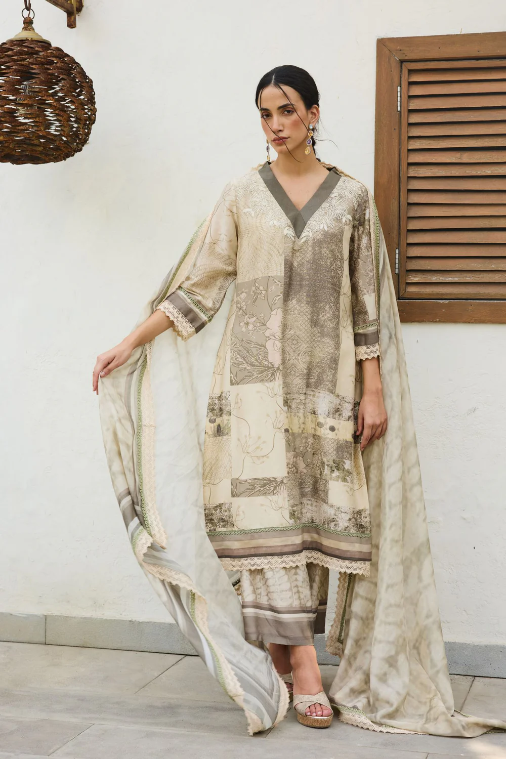 Ira Printed Embroidery Kurta Set