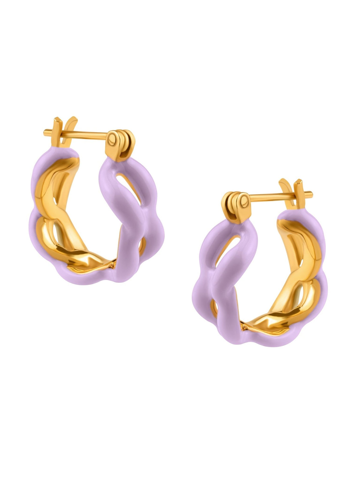 Enamel Link Huggy Hoops