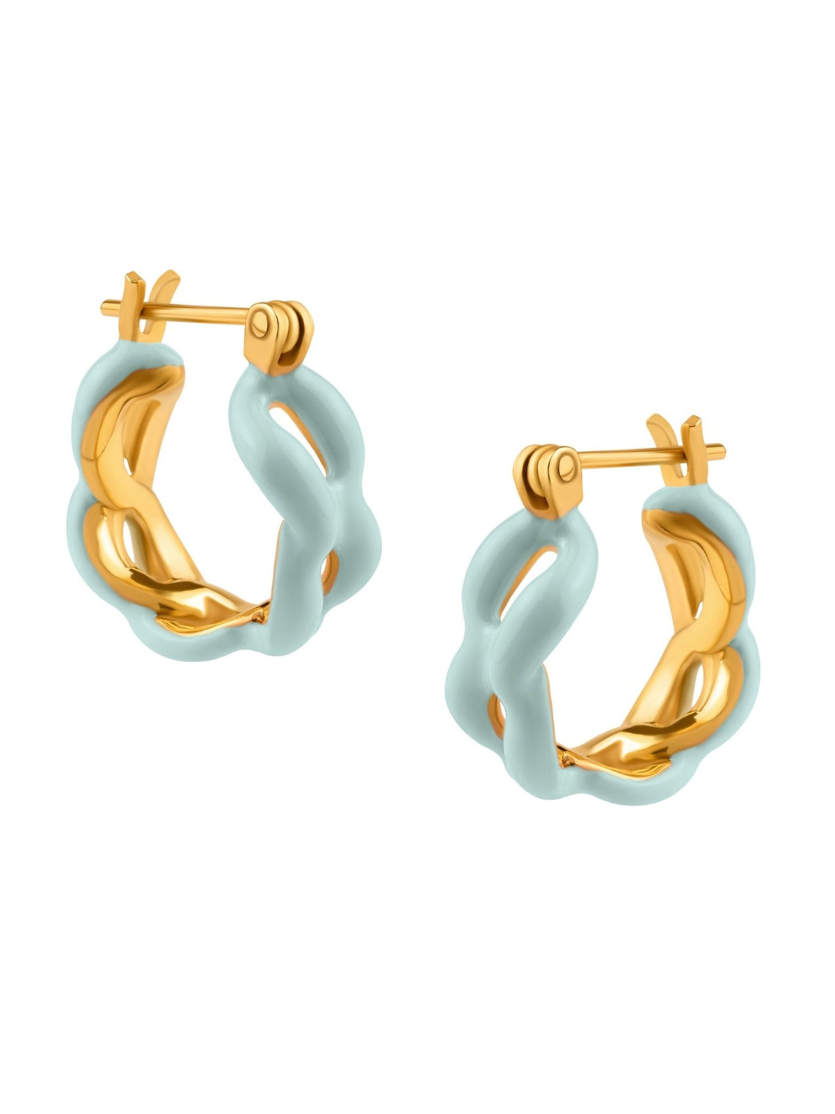 Enamel Link Huggy Hoops