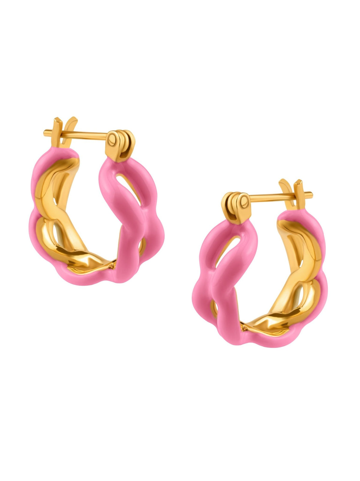 Enamel Link Huggy Hoops