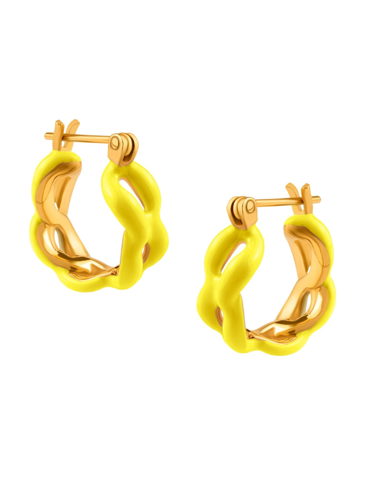 Enamel Link Huggy Hoops