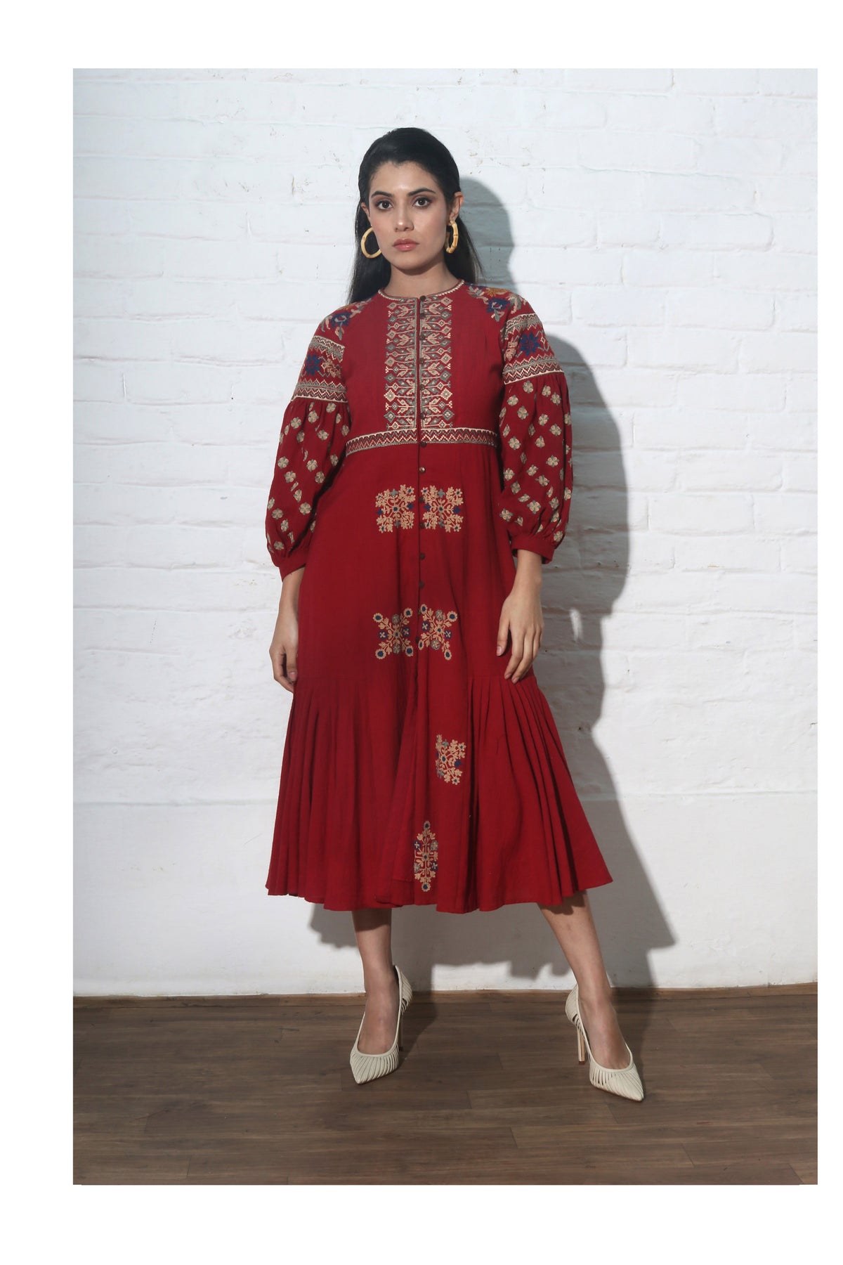 Red kala cotton dress