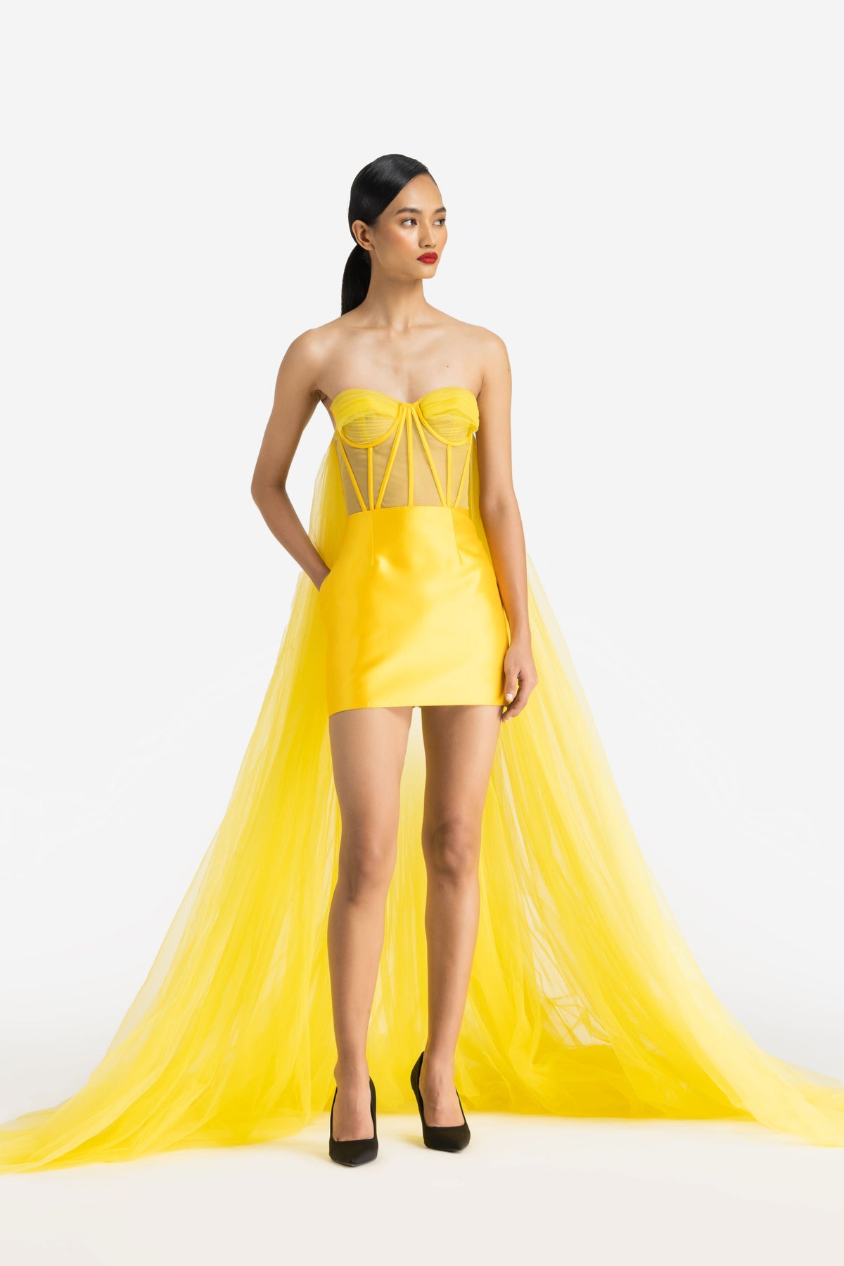 Detatchable Trail Mini Dress