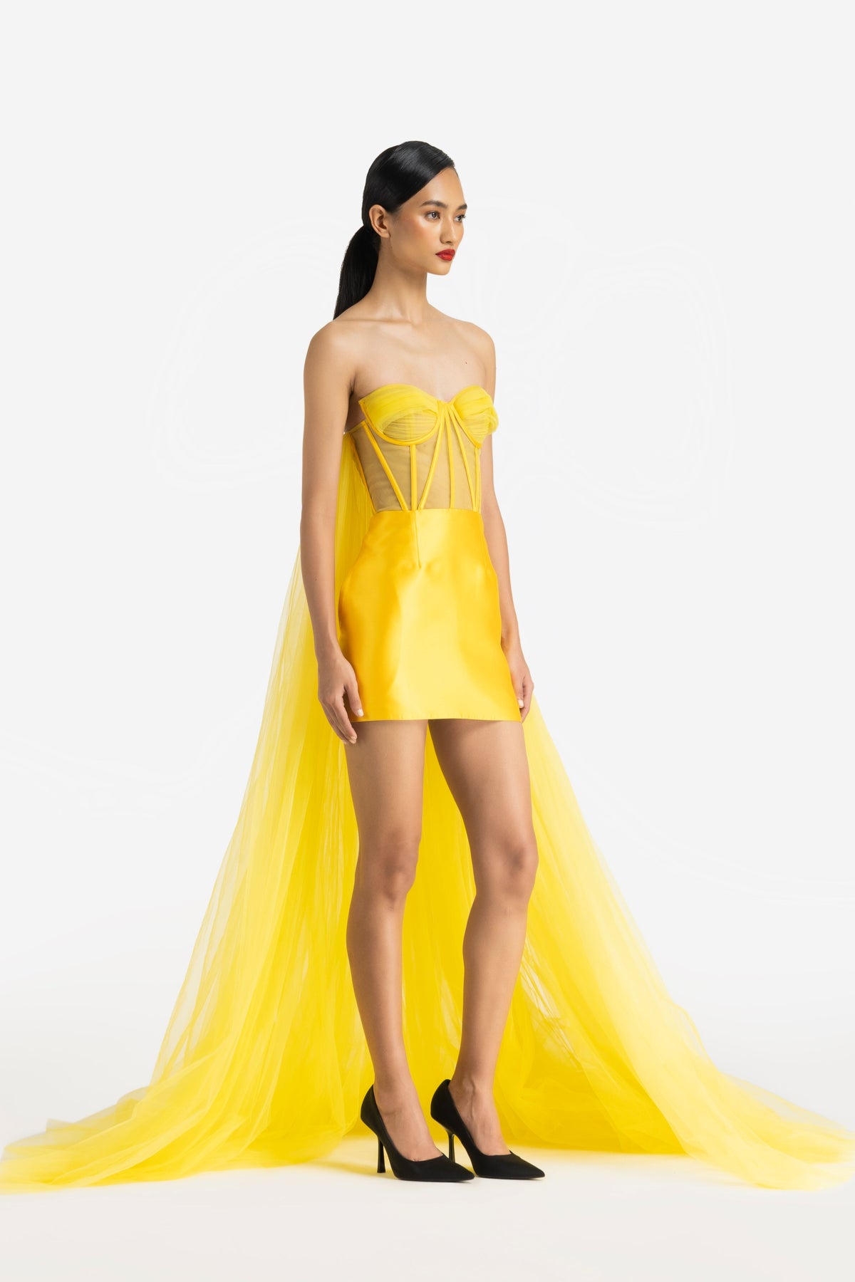 Detatchable Trail Mini Dress