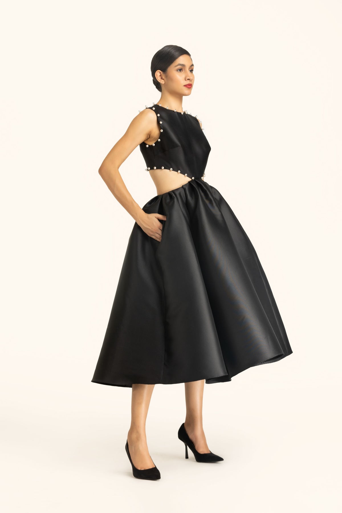 Side Cutout Midi Dress