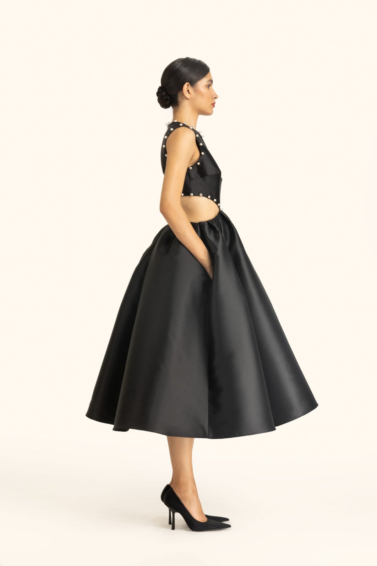 Side Cutout Midi Dress